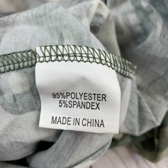 Tickled Teal Skirt sz XL Camo Camouflage Green Simple Pull on Knee Length 24" - Picture 7 of 9